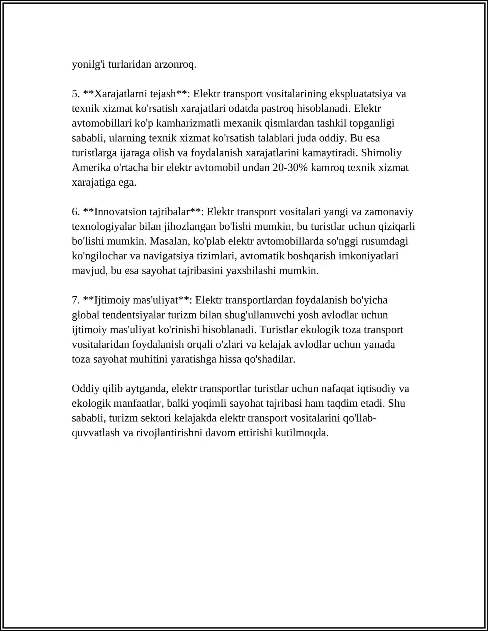 TURIZMDA ELEKTR TRANSPORTINING KELAJAGI 4