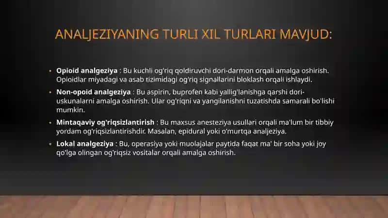 Analgeziya qiladigan vositalar 4