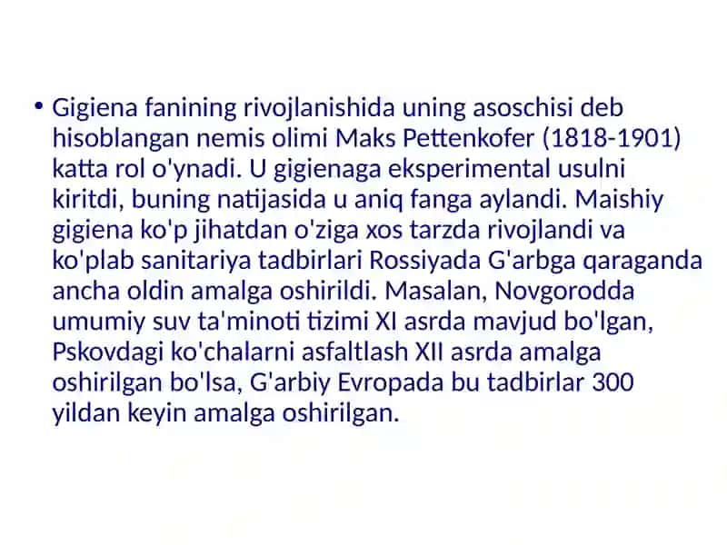 Gigiena fanining rivojlanishi 4