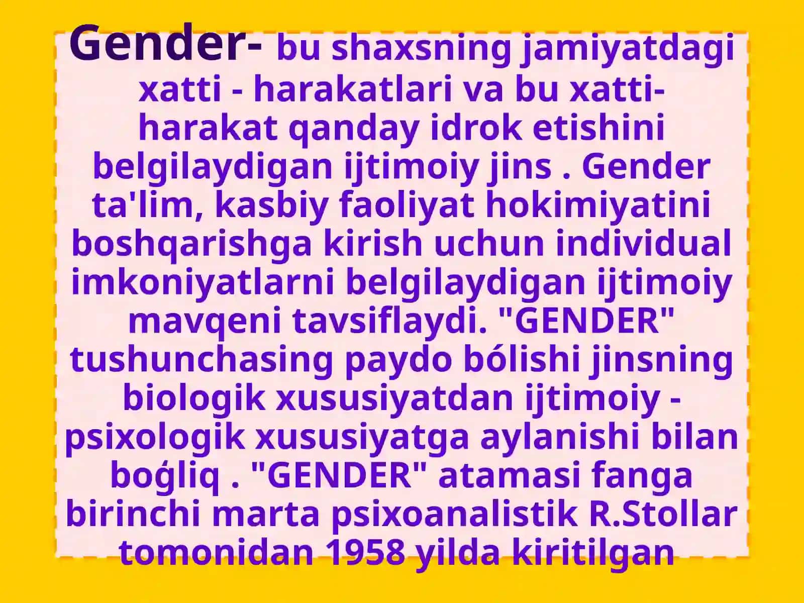 Mavzu: Gender psixologiyasi 4