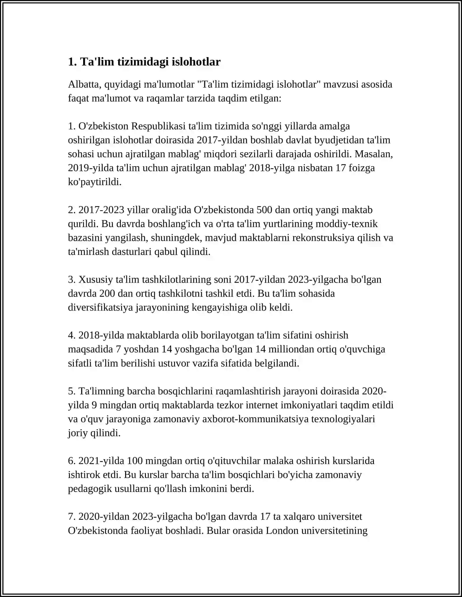O‘ZBEKISTON RESPUBLIKASIDAGI IJTIMOIY O‘ZGARISHLAR 4
