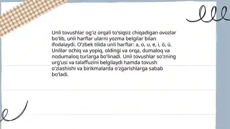 Tovush va harflar 4