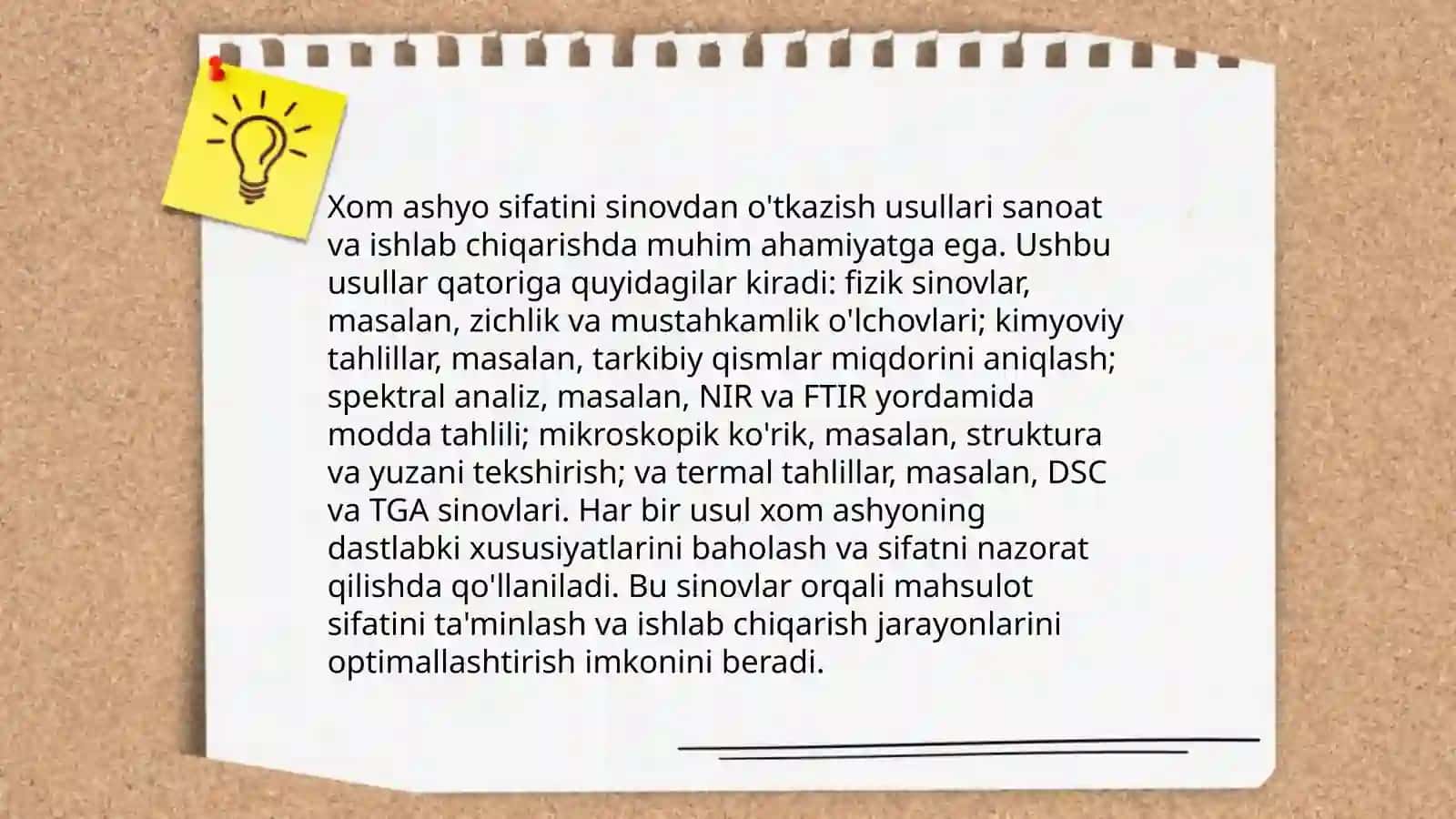 Korxona mahsulotlarning sifatini nazoratlash usullari 4
