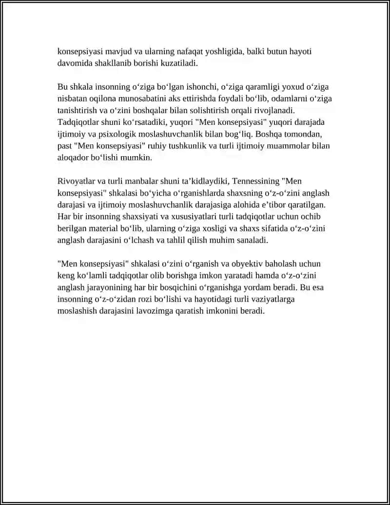 TENNESSINING ‘MEN KONSEPSIYASI ‘ SHKALASI 4