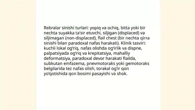 Ko’krak qafasining travmalari 4