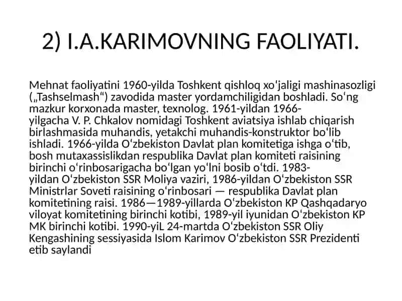 I.A.KARIMOVNING HAYOTI 4
