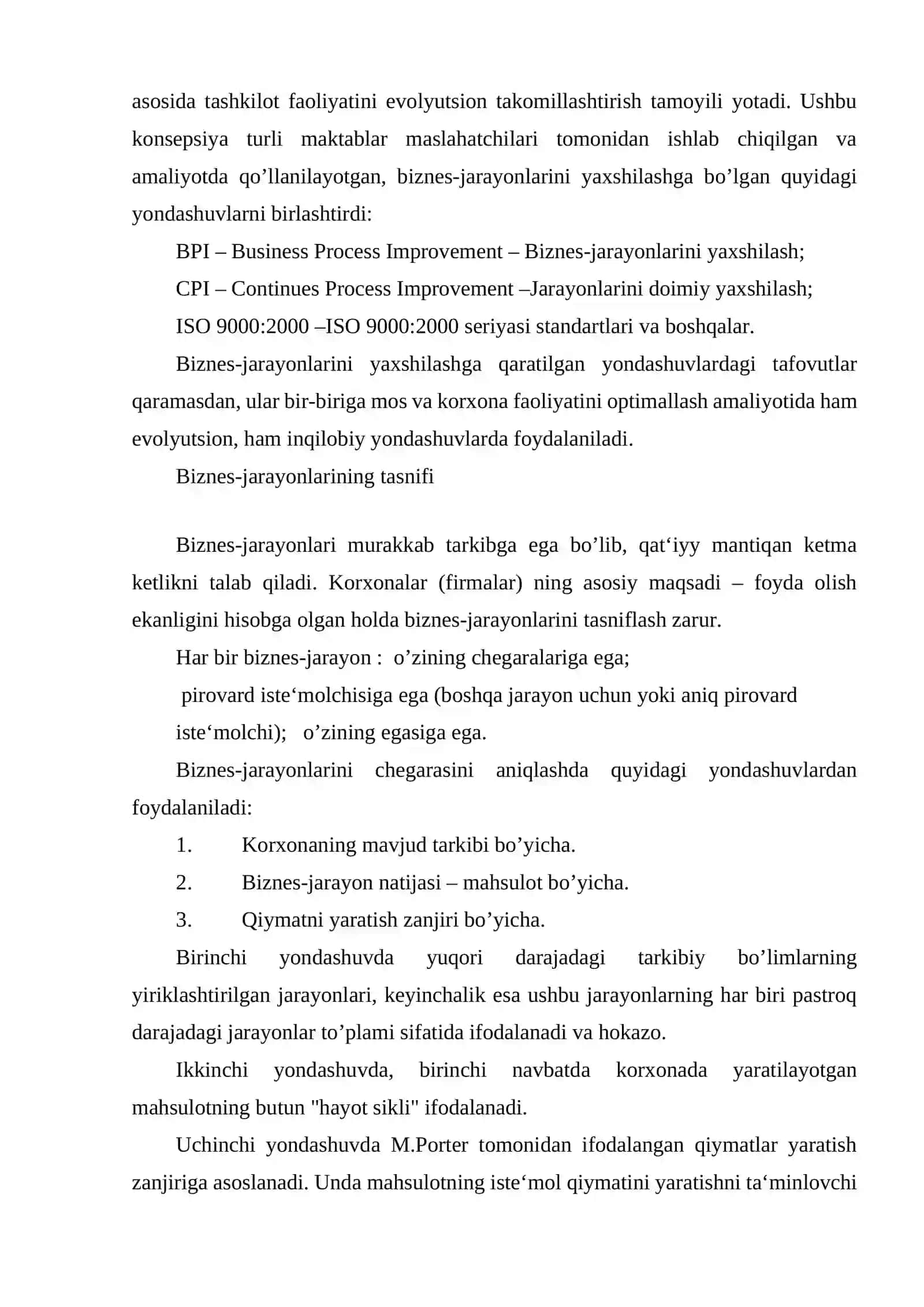 BIZNES JARAYONLARINING TASNIFI 4