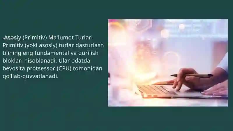 O’ZGARUVCHILAR VA ULARNING TURLARI BO'YICHA HISOBOT TUZILMASI 4