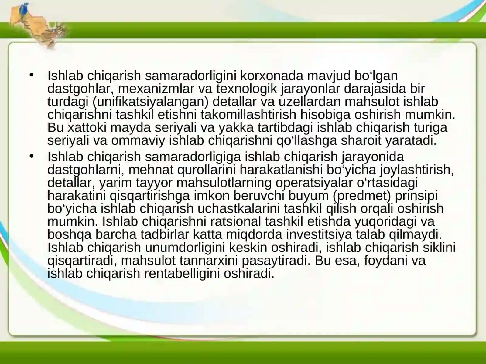 Ishlab chiqarish rejasining zarurligi 4