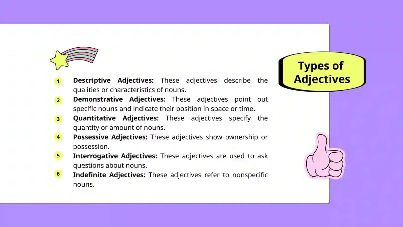 Parts of speech:adjectives 4