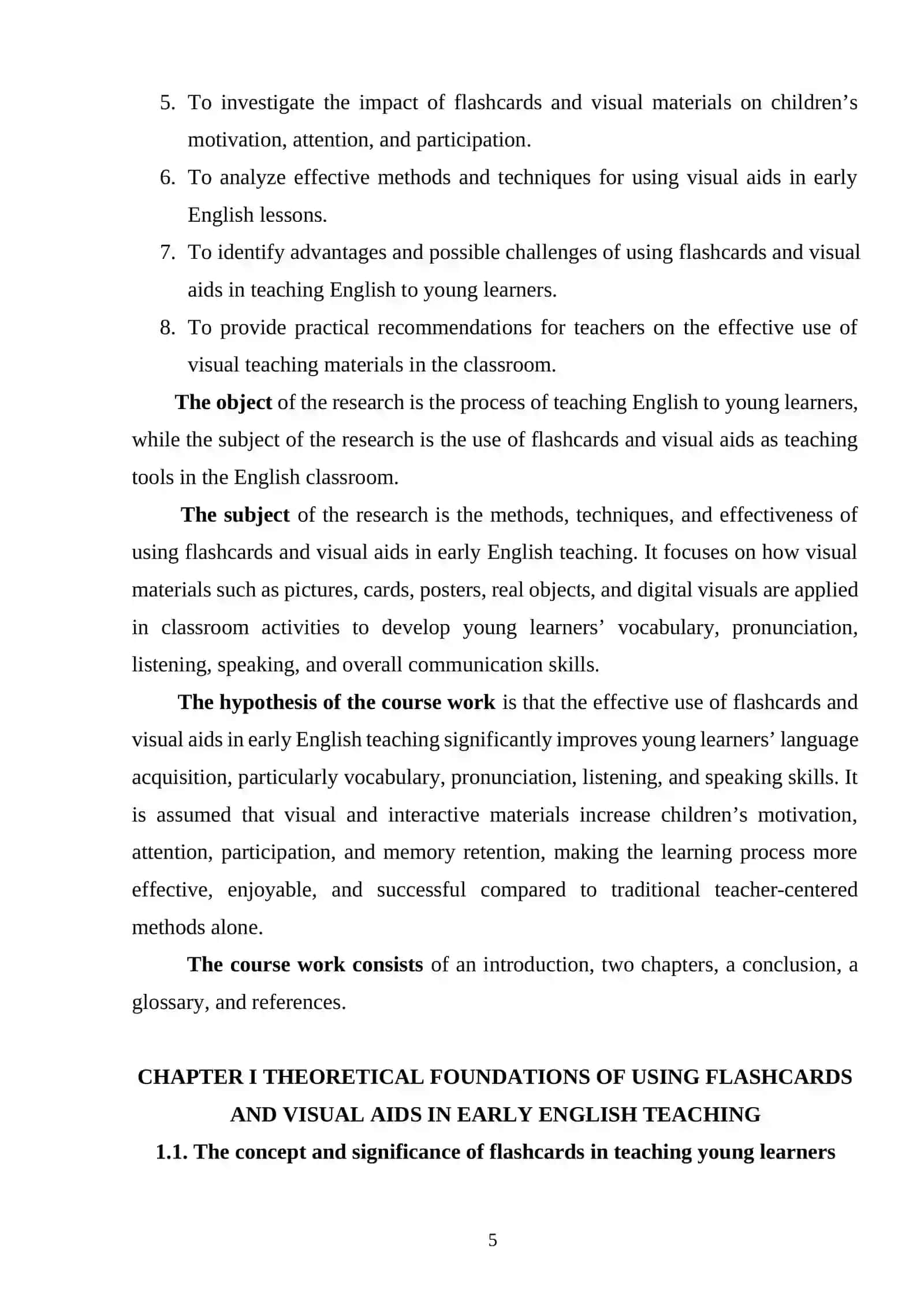 The use of flashcars and visual aids in early english teaching 4