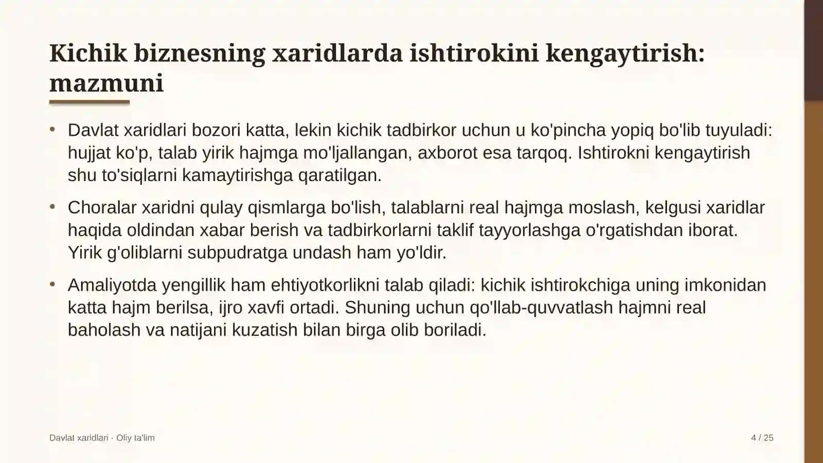 Kiyim-kechak do'konlarida kichik biznesning xaridlarda ishtirokini kengaytirish 4