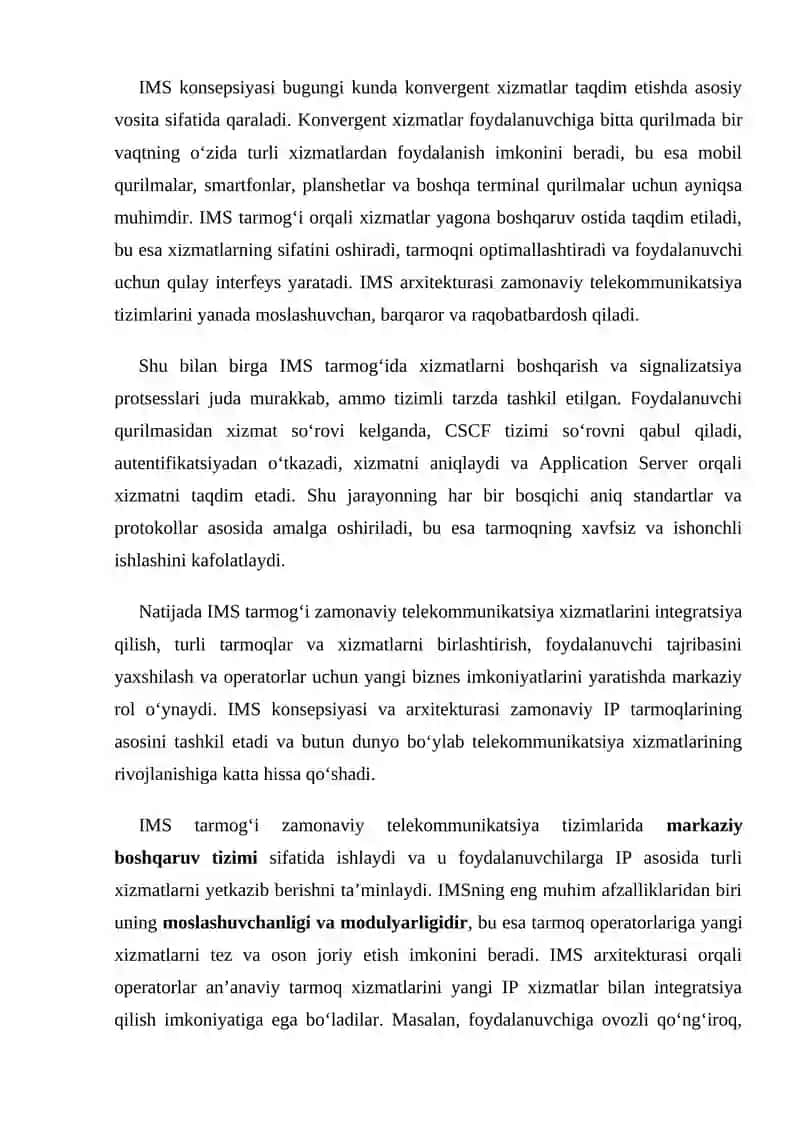 Konvergent xizmatlar konsepsiyasi 4