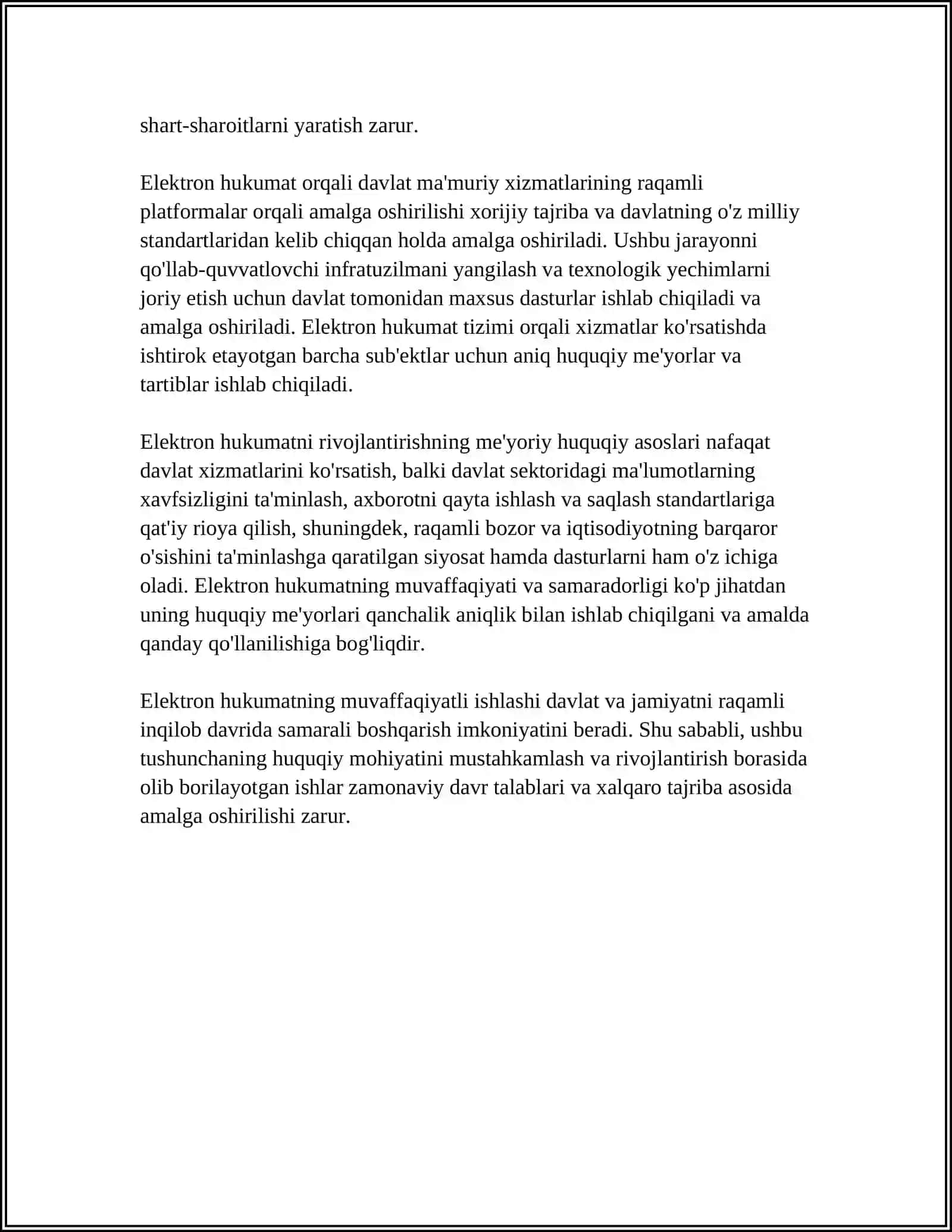 ELEKTRON HUKUMAT, VA UNI RIVOJLANTIRISH MEYORIY HUQIQIY ASOSLARI 4