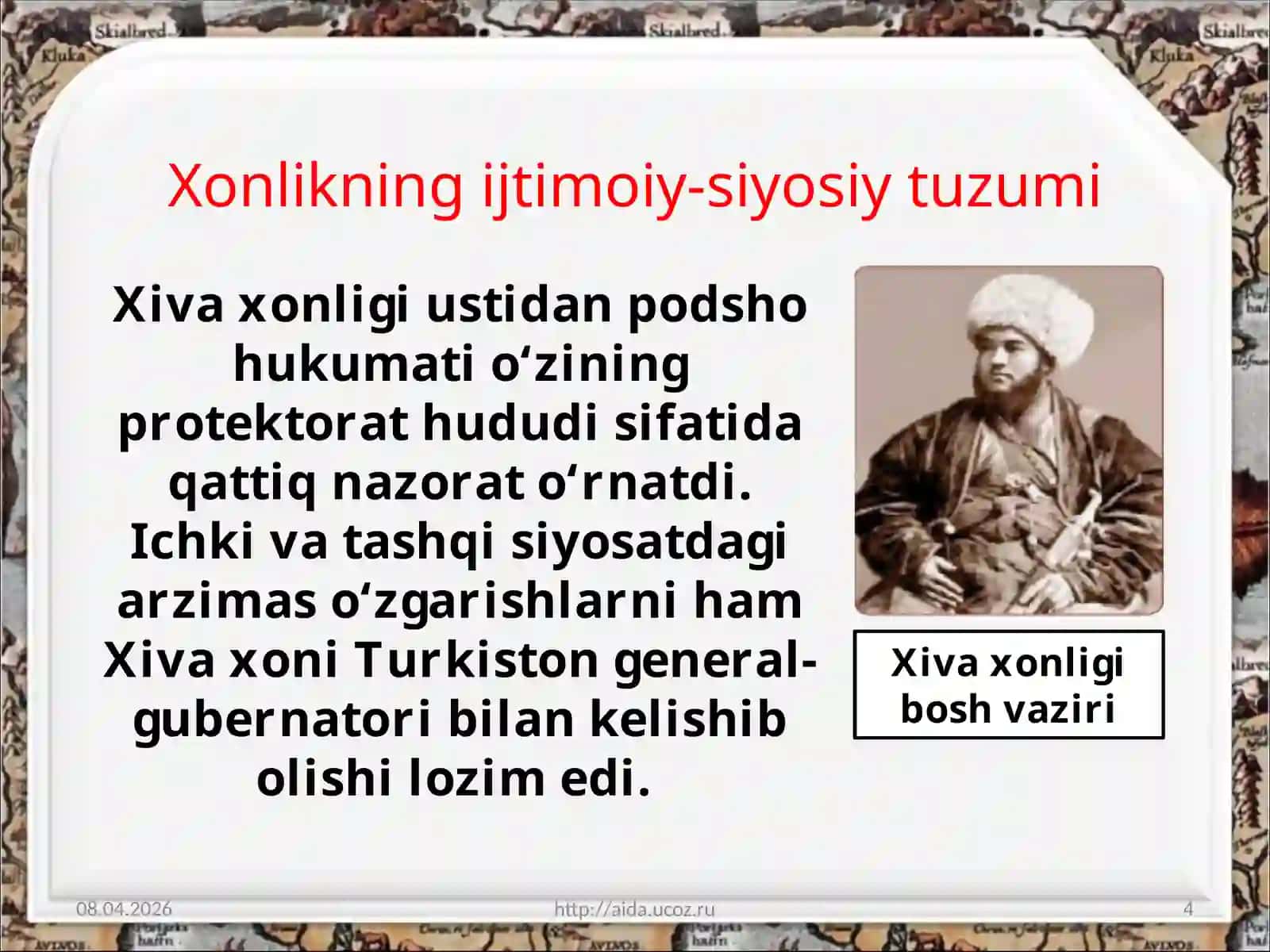 XIVA XONLIGIDA DIPLOMATIK ALOQALAR TARIXI 4