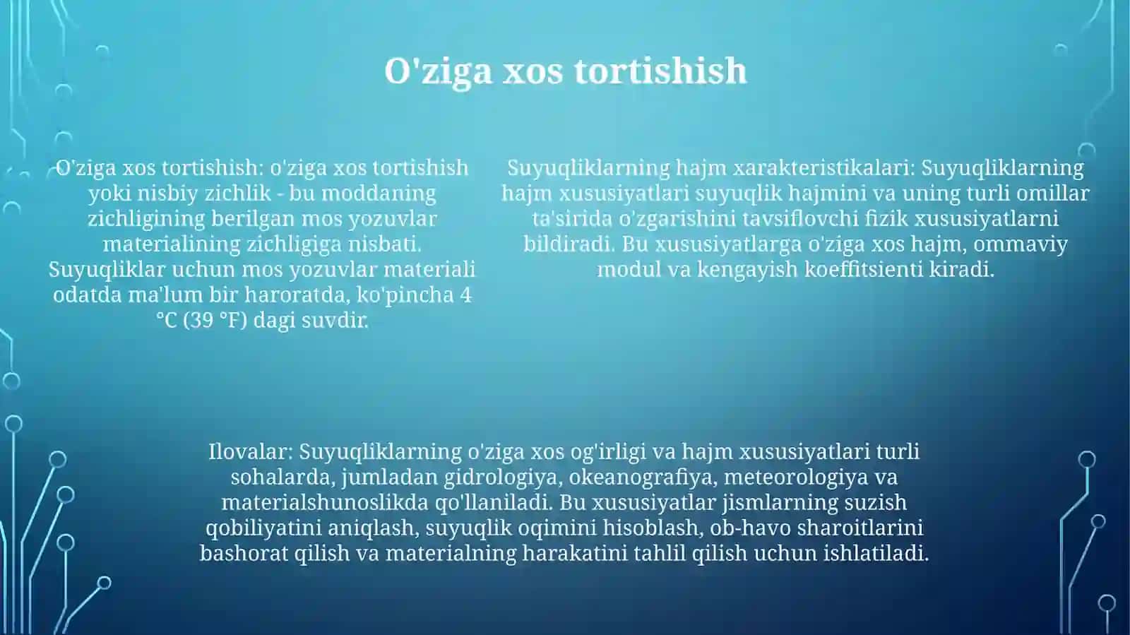 Suyuqliklarning Hajmiy Xossalari 4