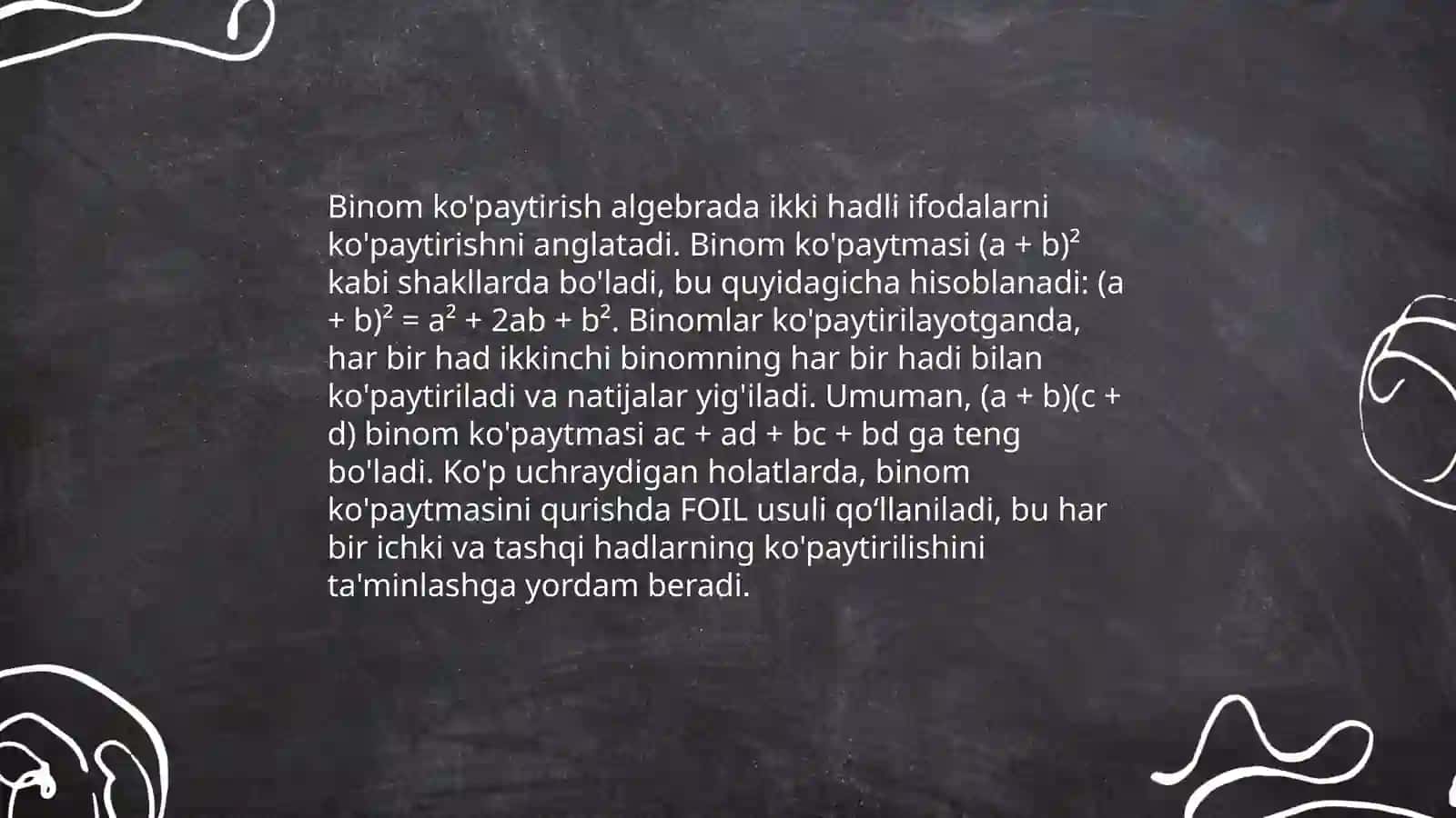 Qisqa ko'paytirish formulalari 4