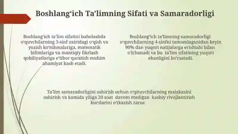 Davlat taʼlim standarti (boshlangʼich taʼlimning mohiyati va mazmuni) 4