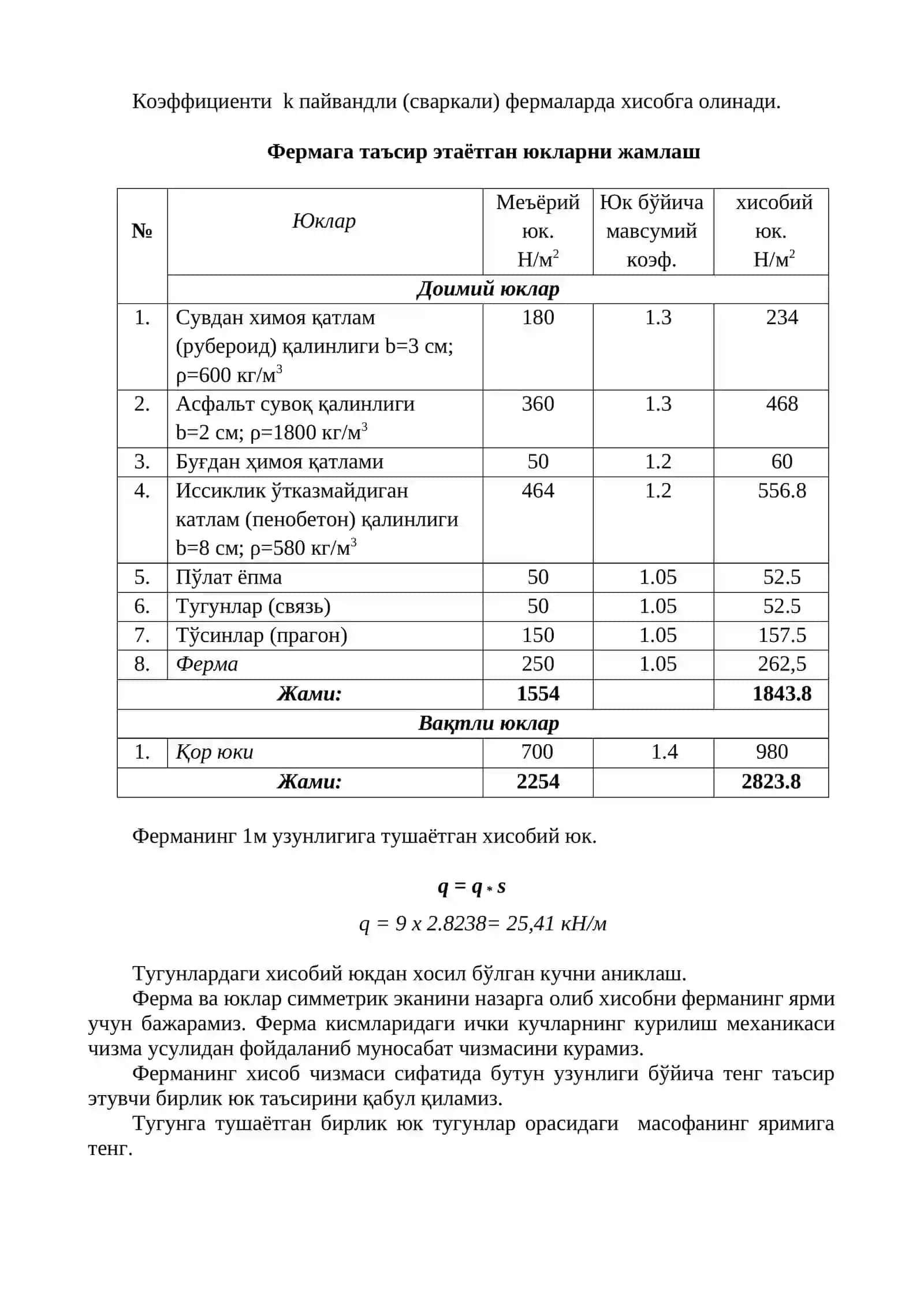 ПАРАЛЛЕЛ КАМАРЛИ МЕТАЛЛ ФЕРМАНИ ЛОЙИҲАЛАШ ВА ҲИСОБЛАШ 4