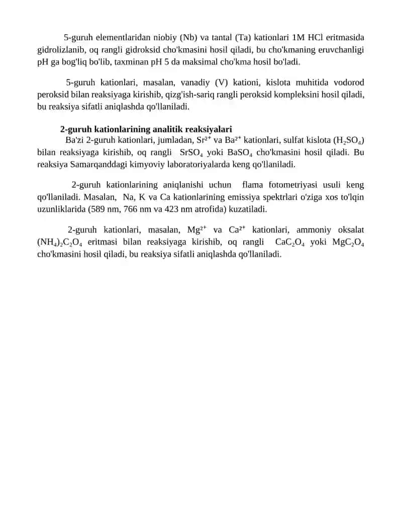 1,2,3,4,5,6 guruh kationlari analitik reaksiyalari 4