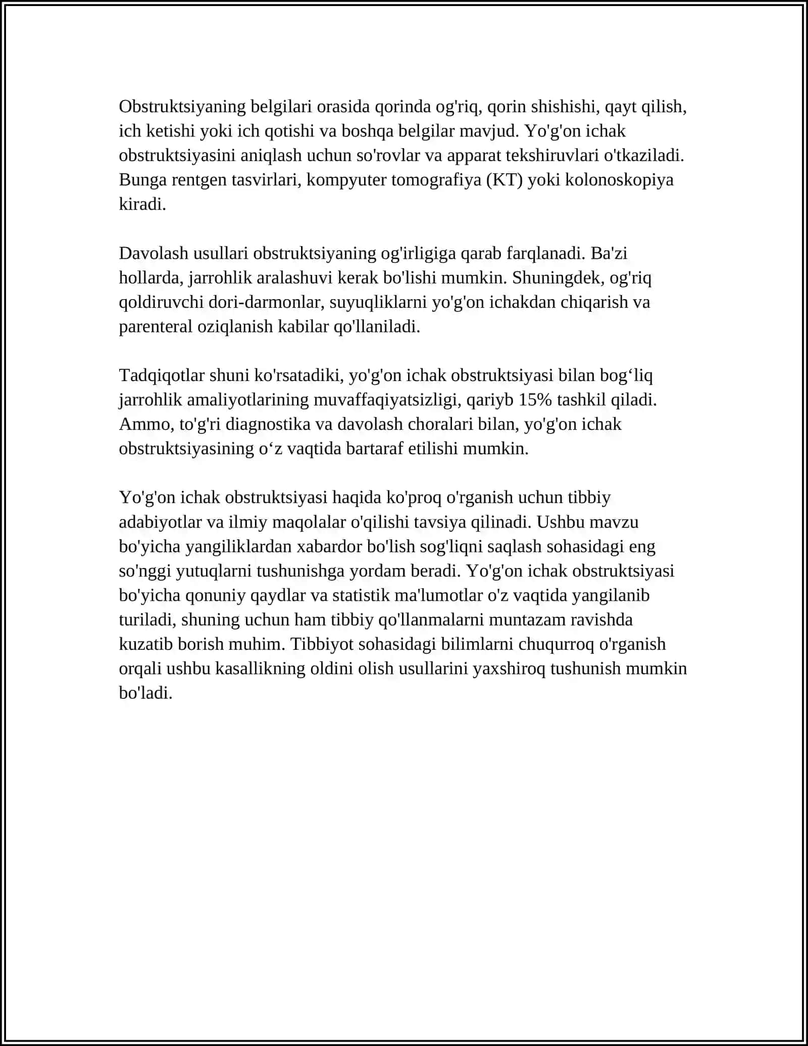 SIYDIK YO'LLARI OBSTRUKSIYASI 4