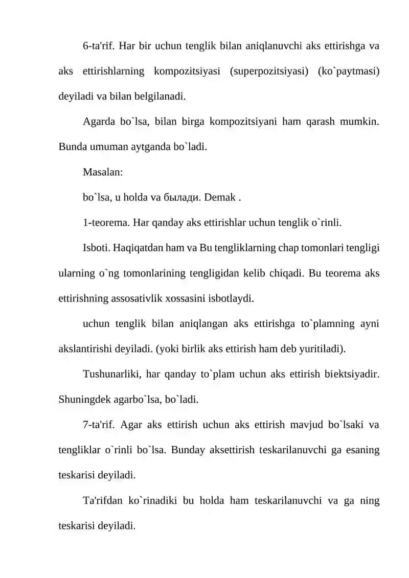 Syurektiv biektiv akslantrishlar Misollar Dirixle prinsipi 4