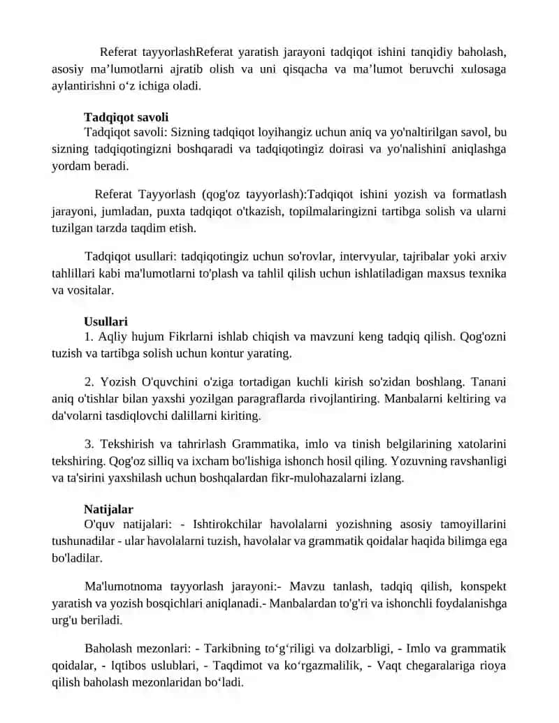 Referat Tayyorlash 4