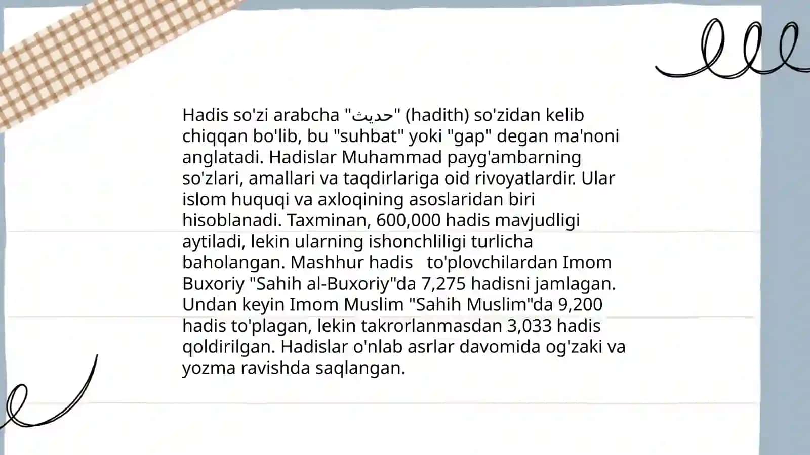 Hadis tushunchasi va uning turlari 4