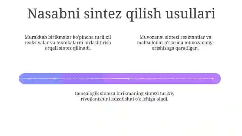 Muvozanatli va genealogik sintezi 4