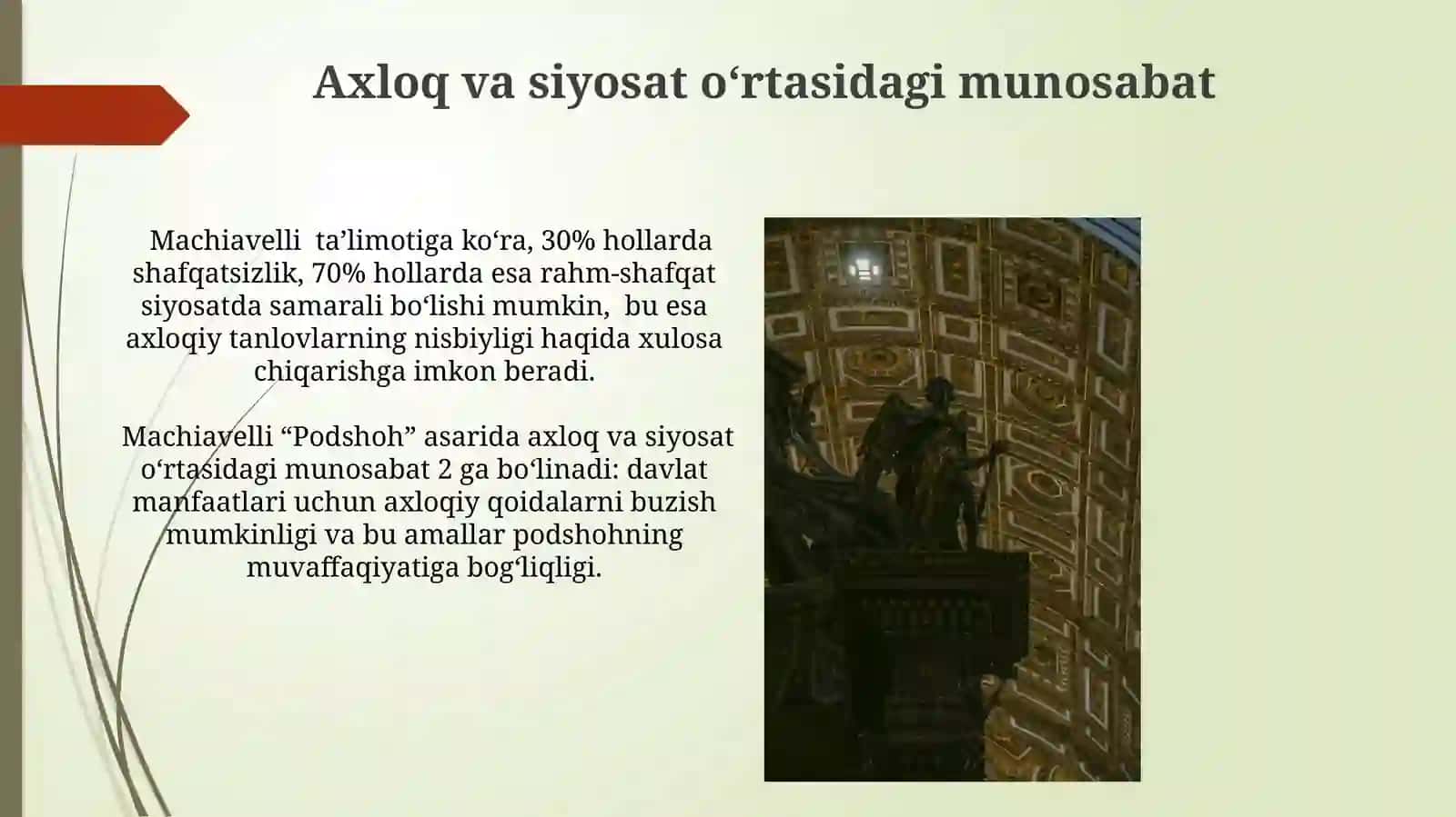 Makiavellining,, Hukmdor'' asari bôyicha 4
