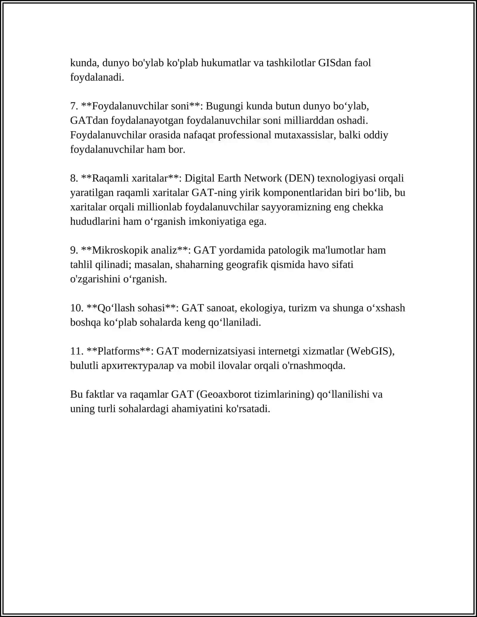 GEOAXBOROT TIZIMLARINI QO‘LLASH MUAMMOLARI 4