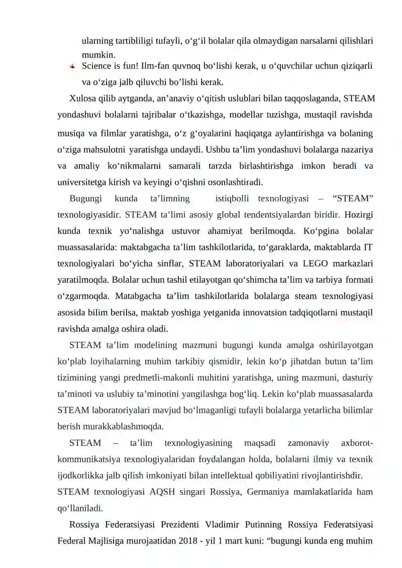 STEAM INTEGRATSIYALASHGAN TA’LIM TIZIMI 4