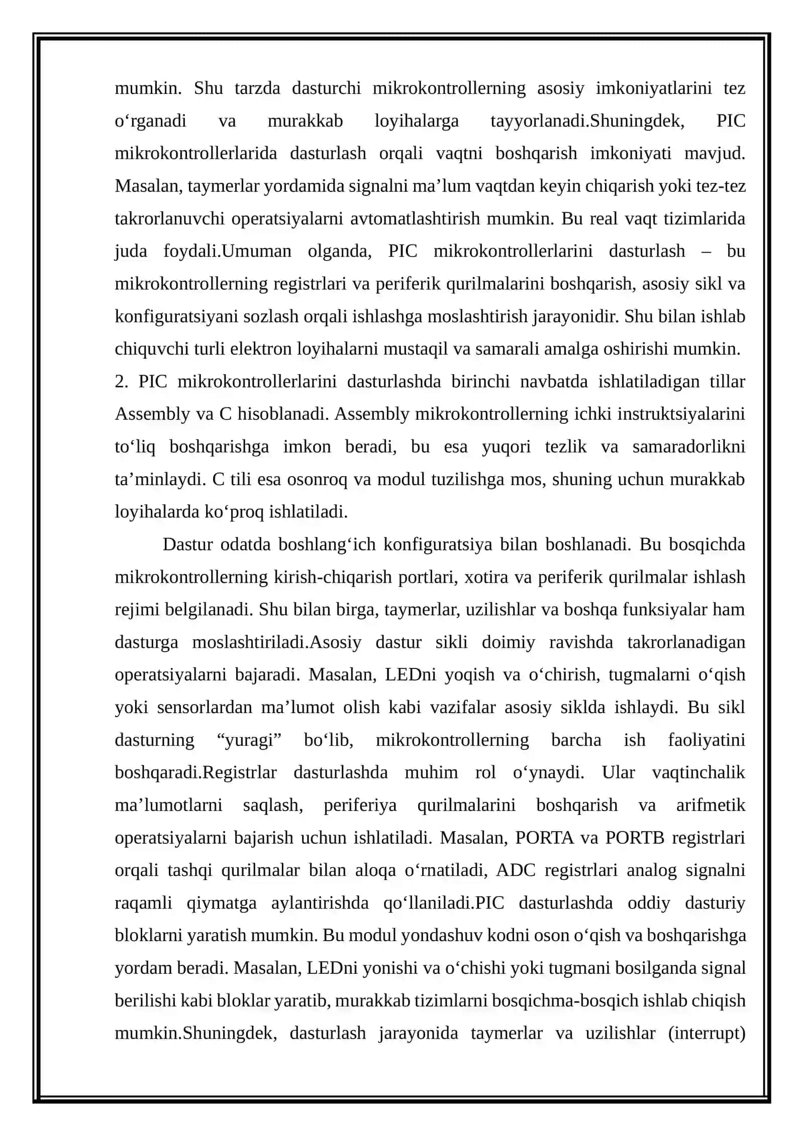 PIC mikrokontrolleri va ularda dasturlash 4