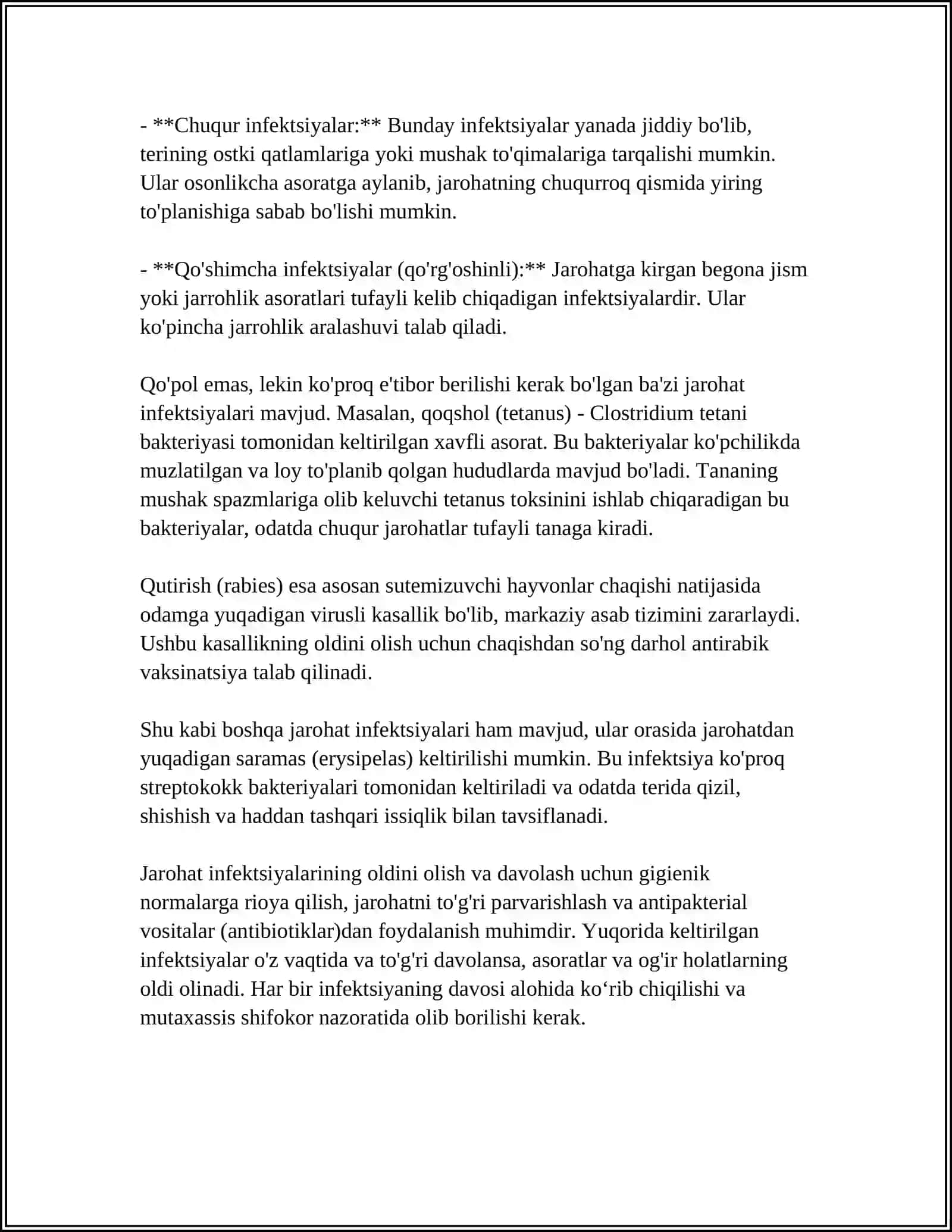 JAROHAT INFEKSIYALARI QOQSHOL QUTURISH SARAMAS 4