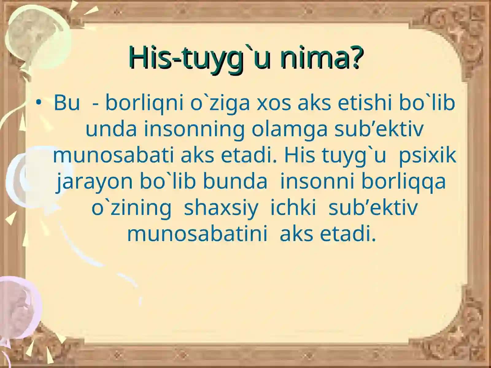 Emotsiyaning psixologik tavsifi 4