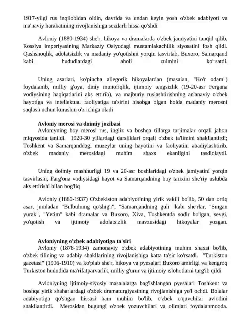 Avloniy ijodi va she'riyati hikoya va dramalari 4