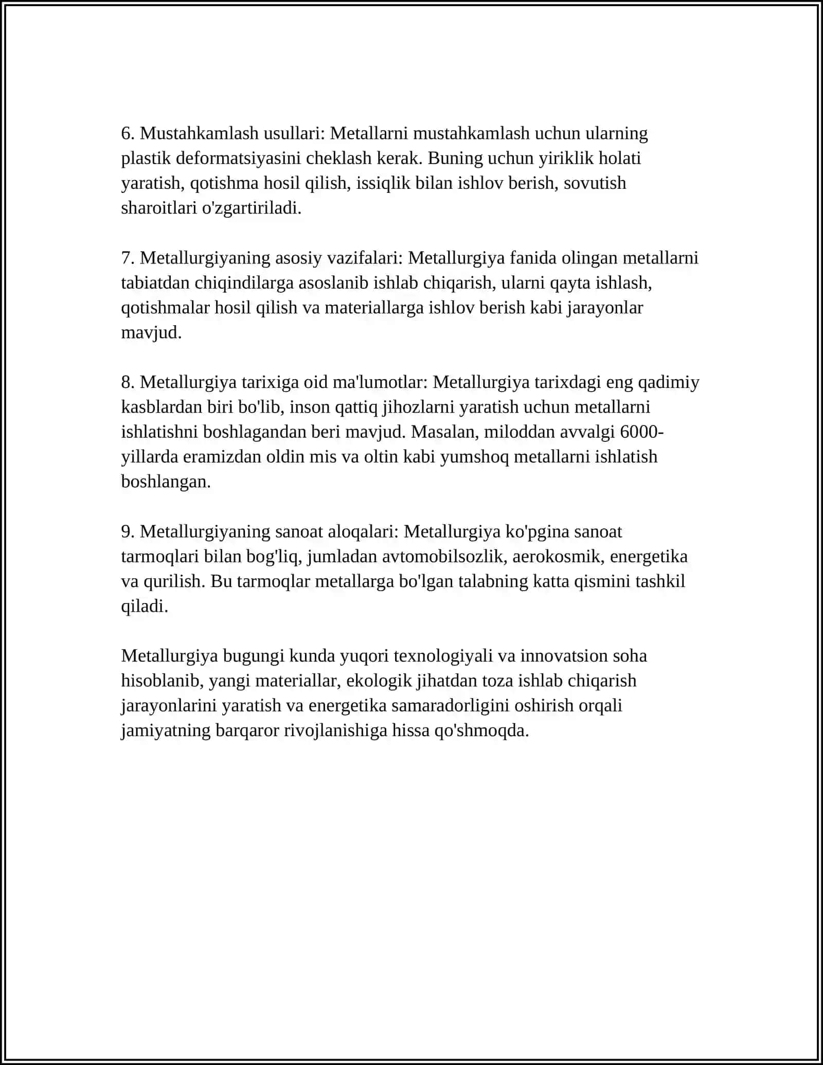 METALLAR TEXNALOGIYASI 4