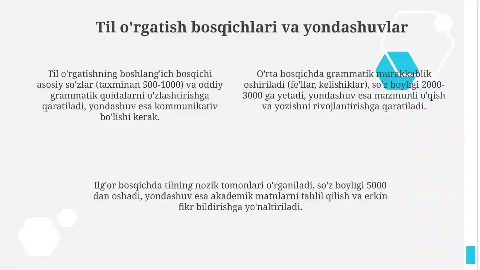 O'zbek tilini òqitishga doir yondashuv va tamoillar 4