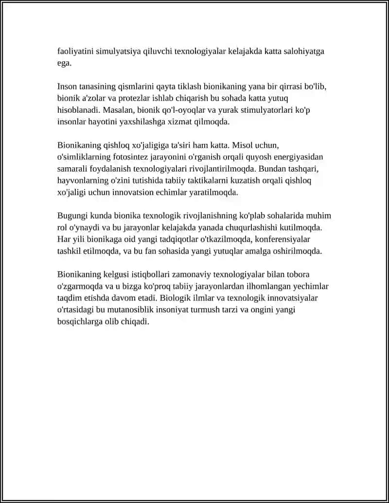 BIONIKA ASOSLARI VA UNI INSON HAYOTIDAGI ORNI 4