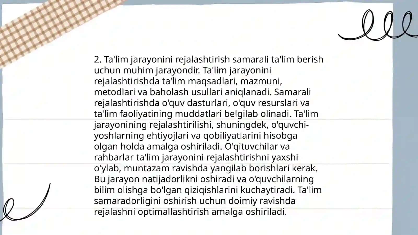 Pedagogik faoliyatni ilmiy tashkil etish 4