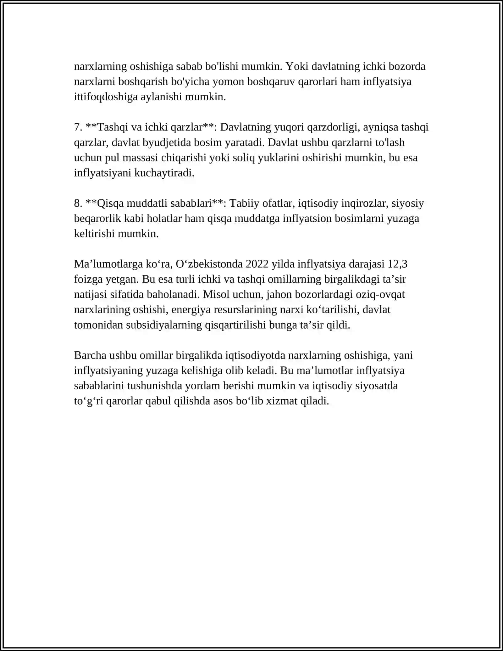 INFULYATSIYA VA NARXLARNING OSHISHI 4