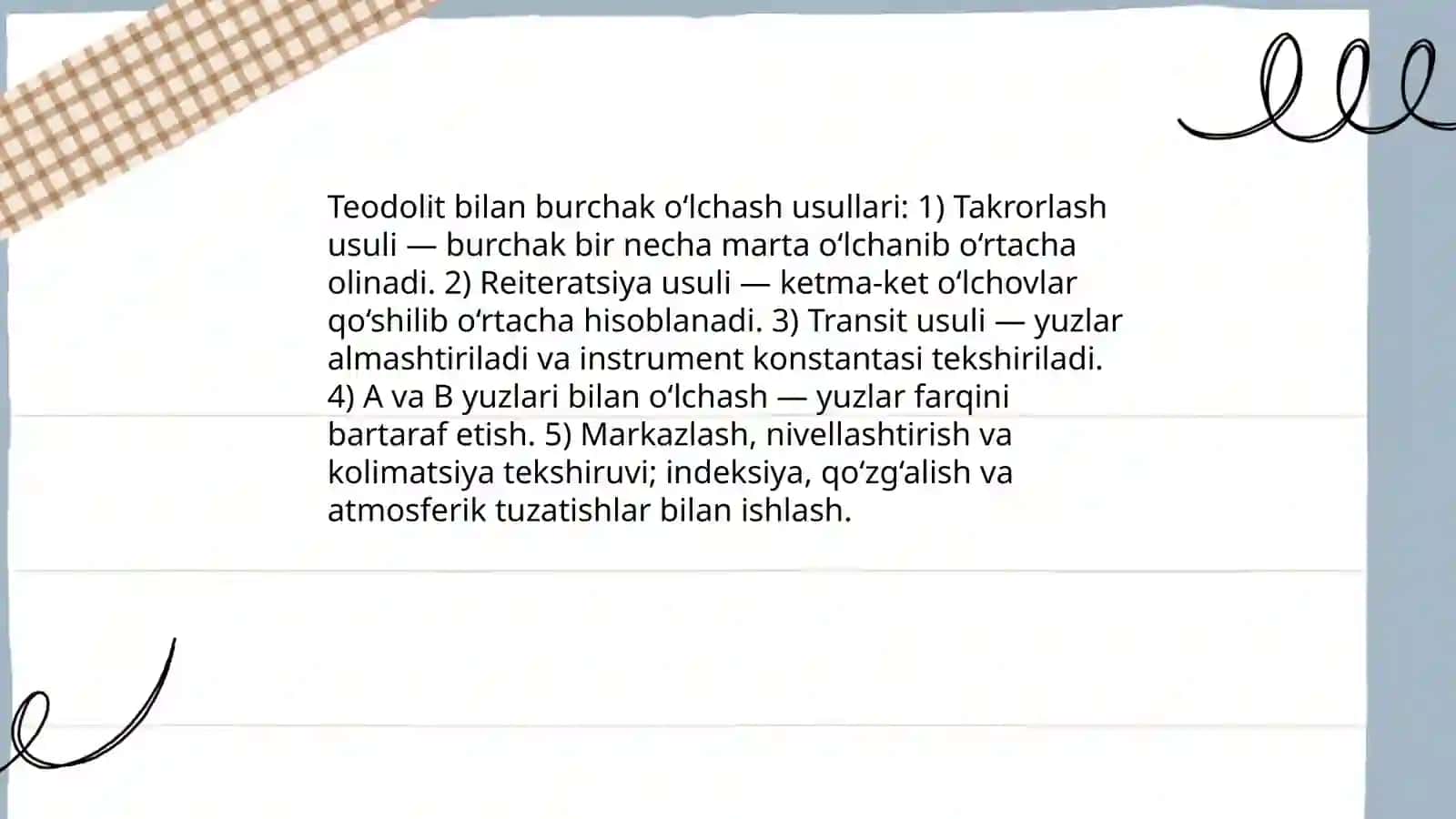 Topografik asbob uskunalar va ular bilan ishlash 4