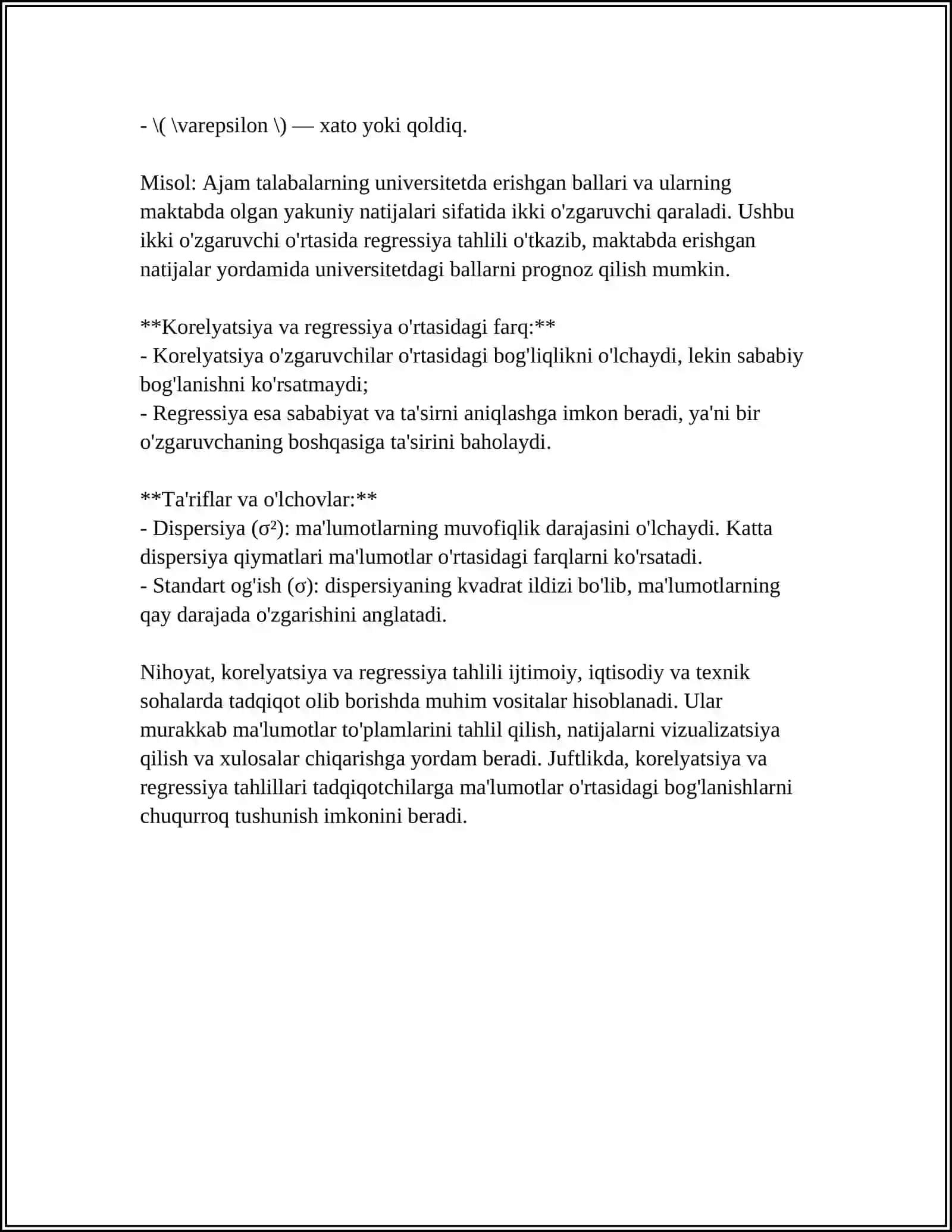 STATISTIK TEKSHIRISH USULLARI 4