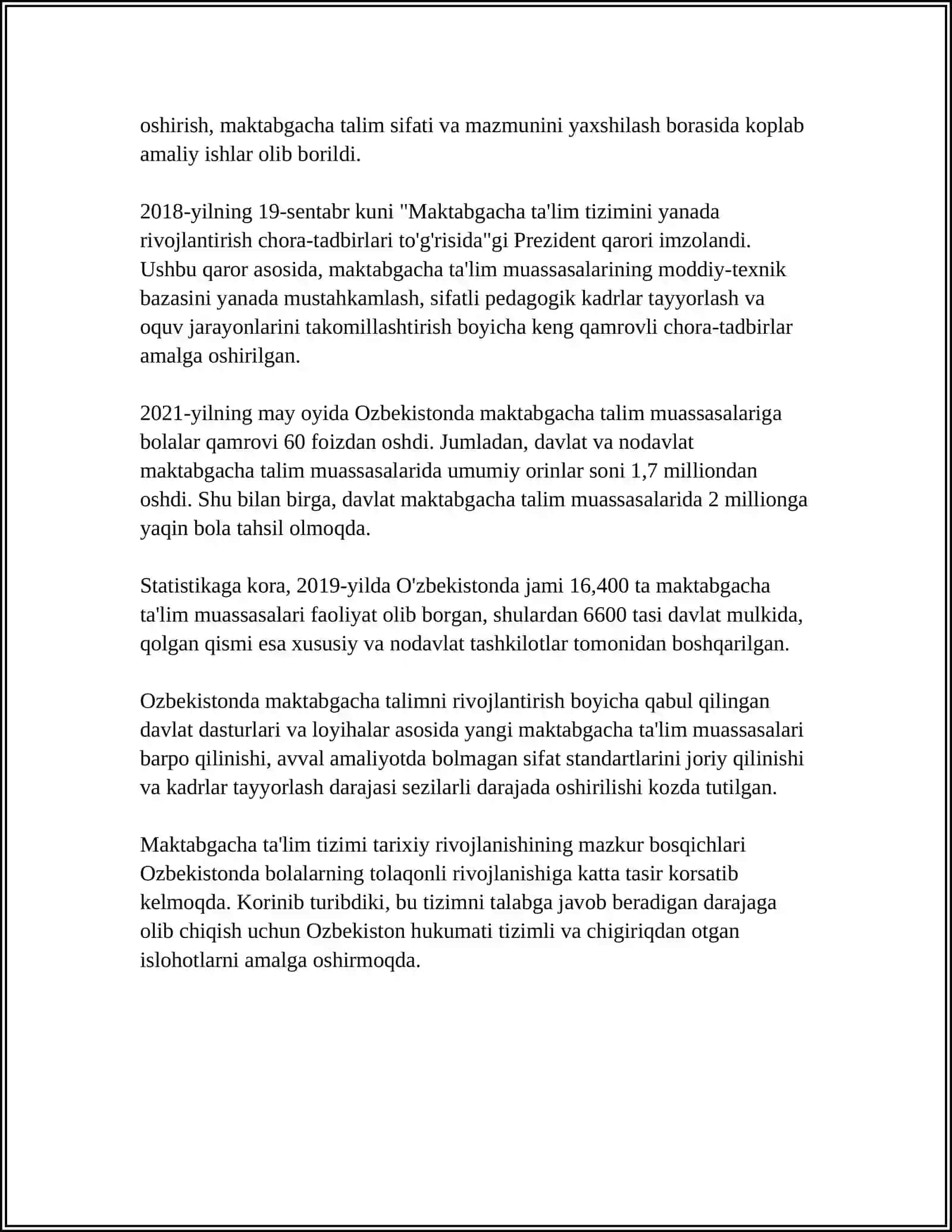 Maktabgacha ta'lim tizimi tarixi 4