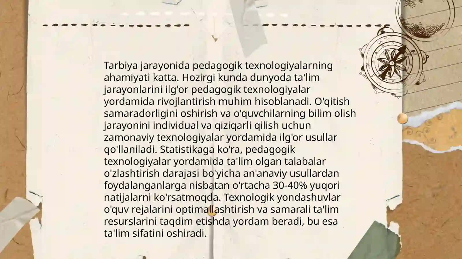 Tarbiya texnologiyalarining o'ziga xos xususiyatlari 4