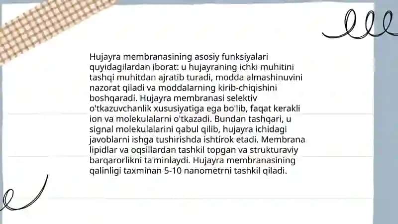 Hujayra membranasi va citoplazma 4