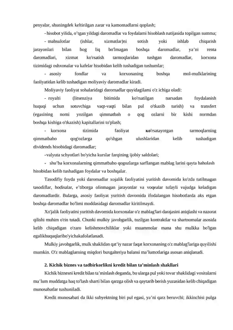 Kichik biznes moliyasi 4