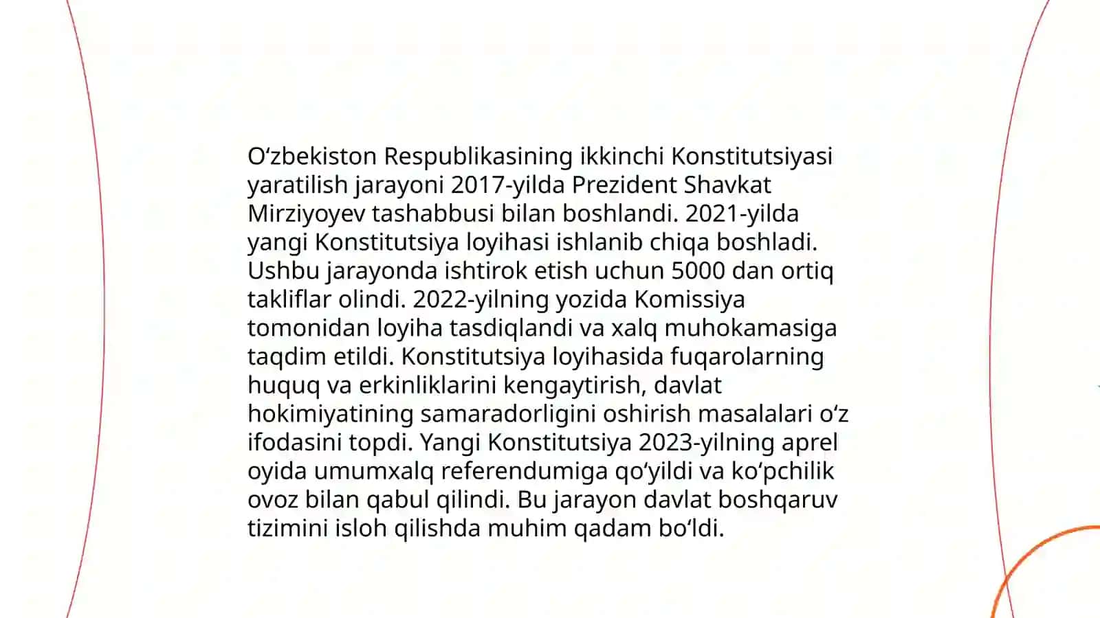 Oʻzbekiston Respublikasi Konstitutsiyasining qabul qilinishi va uning tarixiy ahamiyati 4