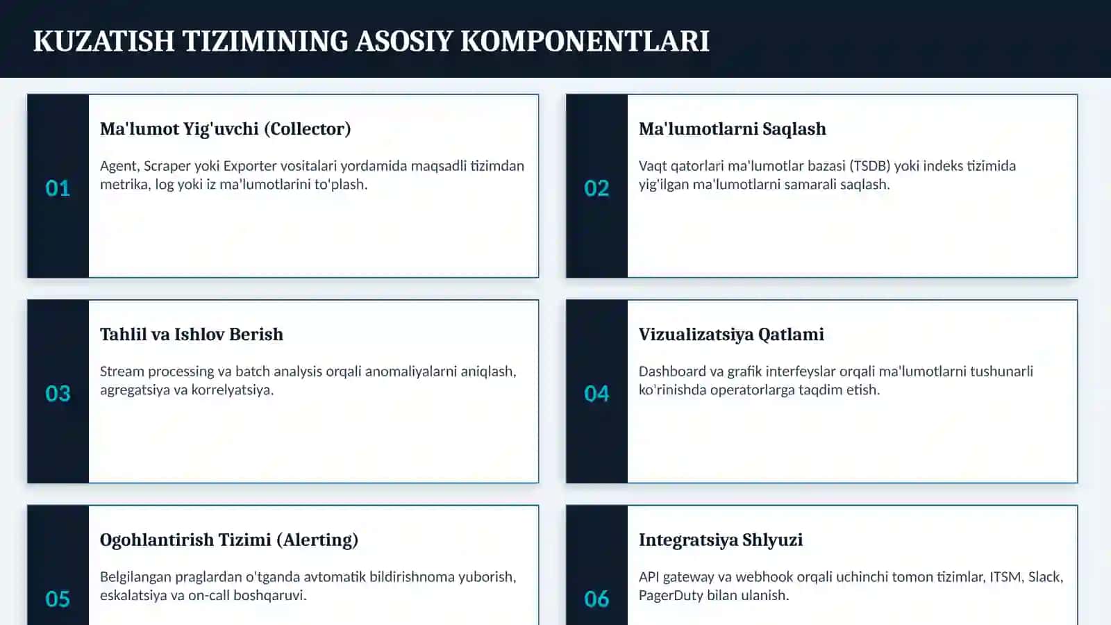 Jarayonlar va Hodisalarni Kuzatish Tizimlari 4