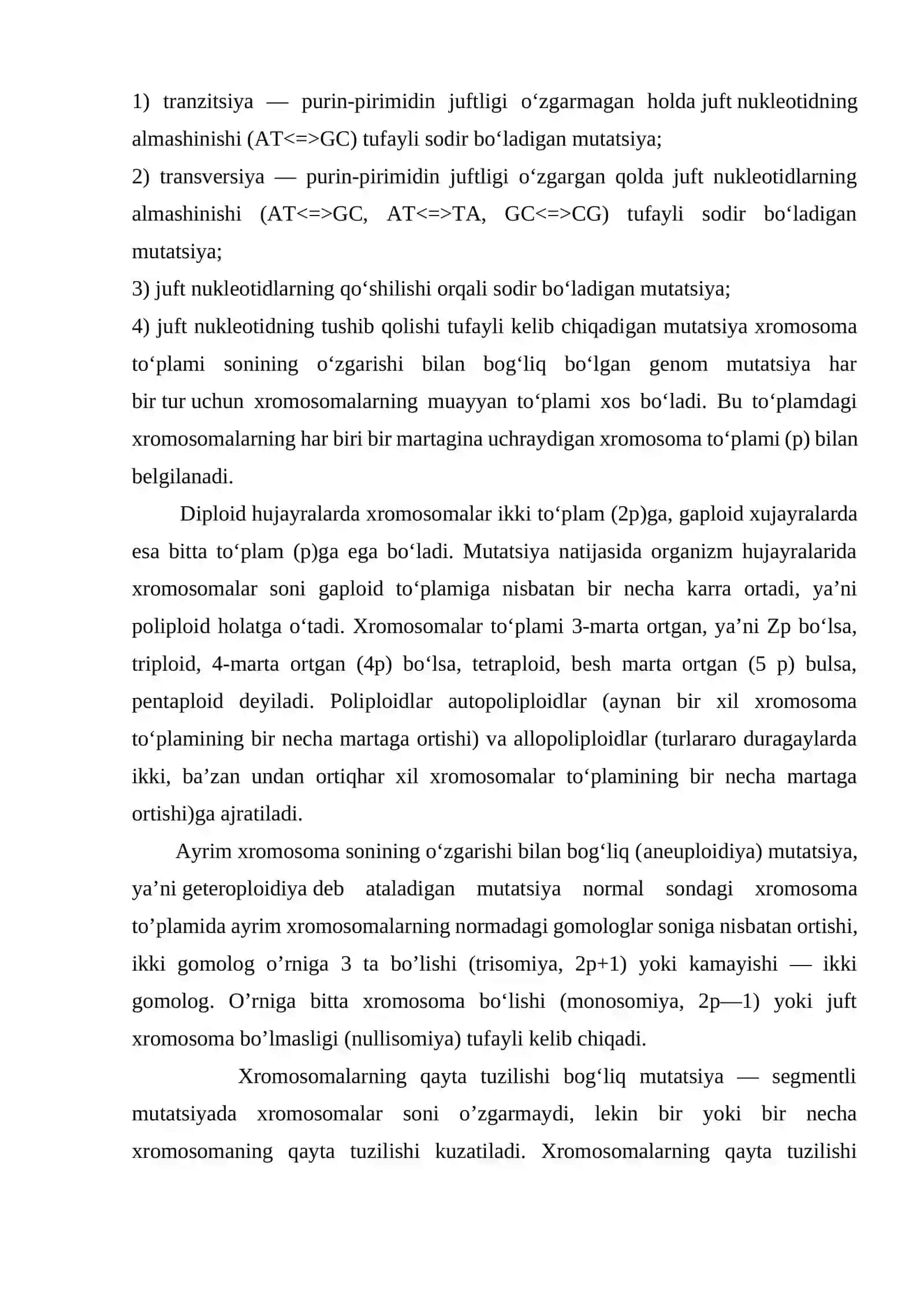 Mutatsiyalarning evolyutsiyadagi ahamiyati 4